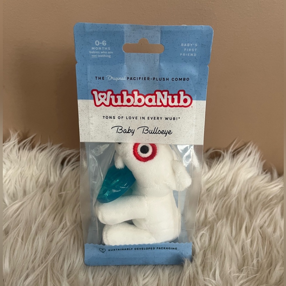 {WubbaNub} Baby Bullseye Pacifier Plush Combo - Baby 0-6 Months - NWT